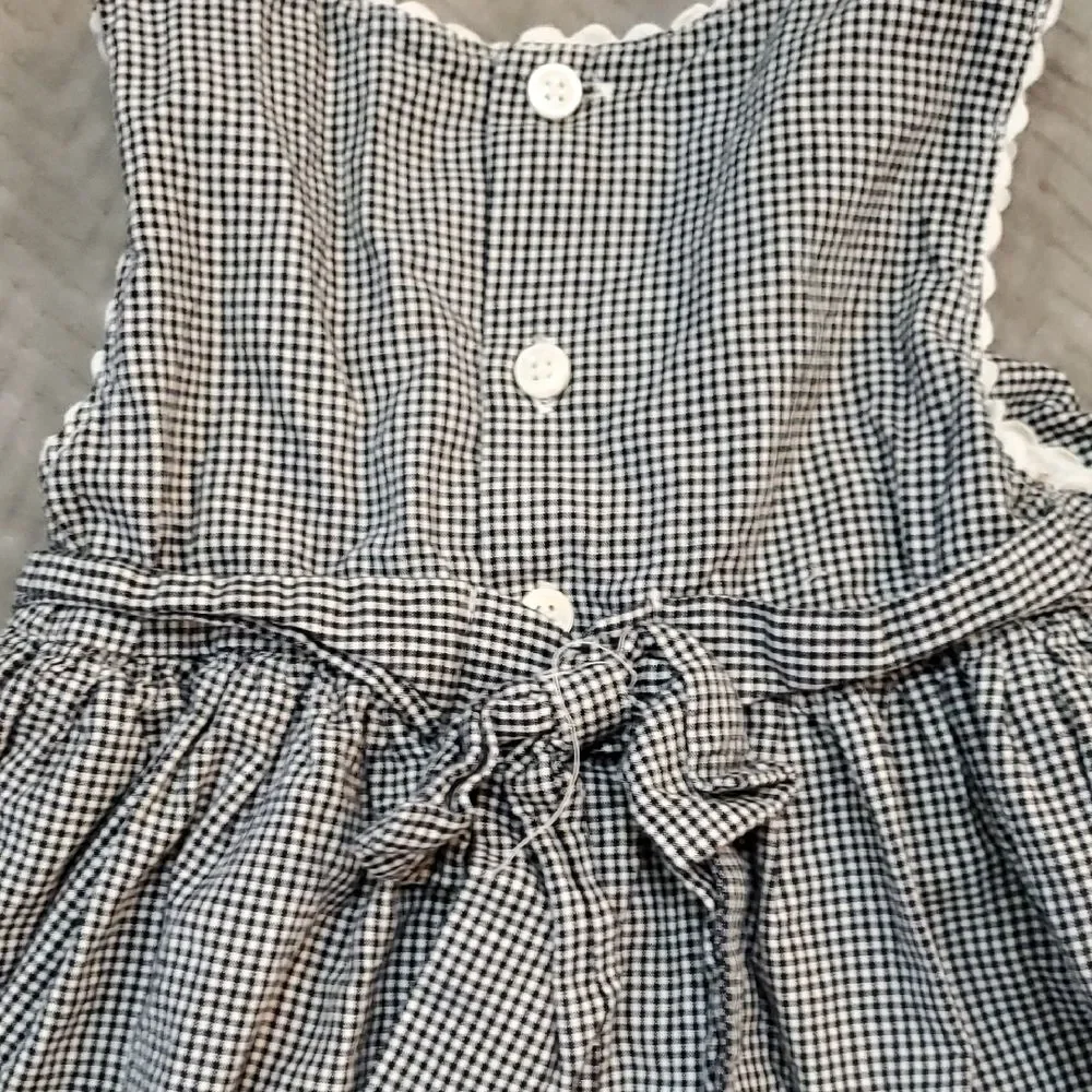 The Children's Place Black and White Checkered Dress Baby 12 Months - Picture 6 of 7